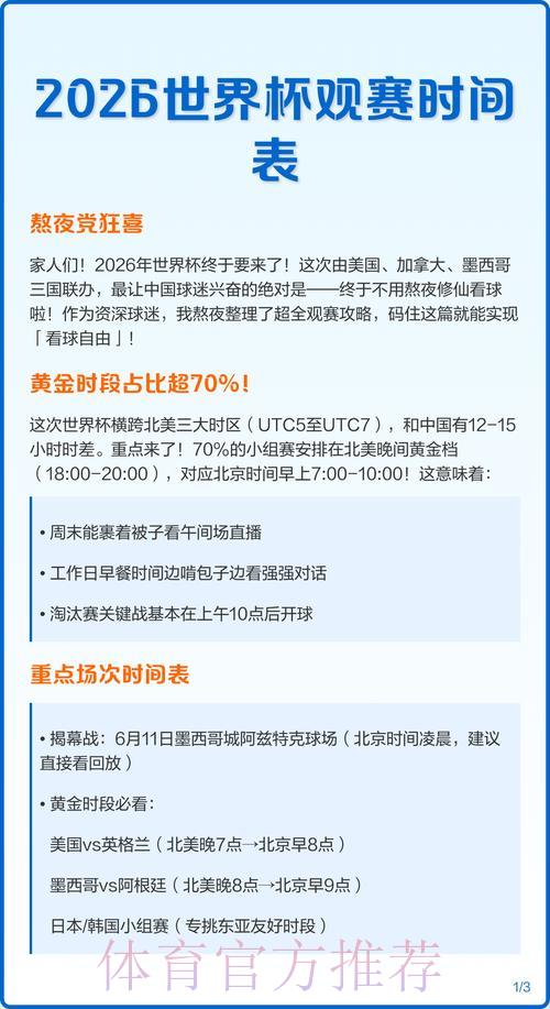 2026世界杯全程直播指南：赛事时间表、转播平台与收看攻略