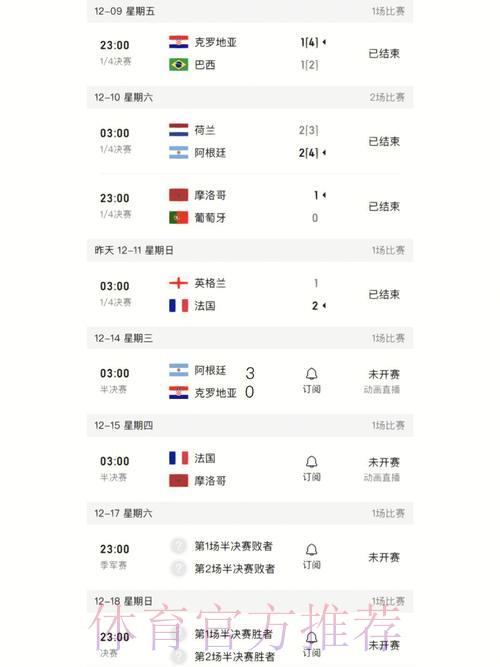世界杯赛事比分官方解析
